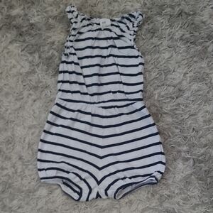H&M Kids Navy and White Striped Romper 6-9mo